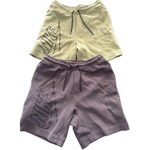Nike Tech Fleece Shorts Men's M Lot of 2 DZ4472 Gray Oil Green Embroidered Logo